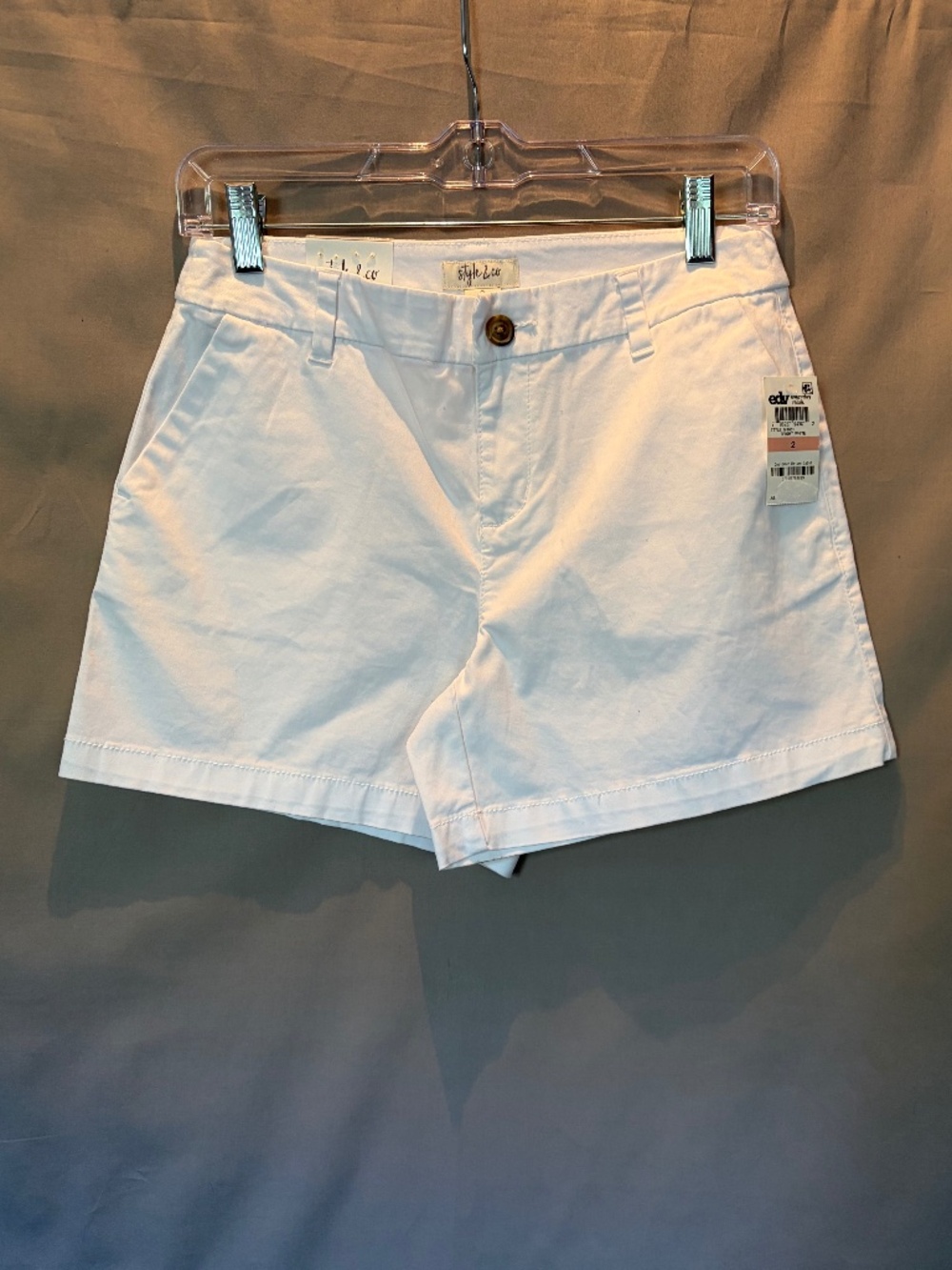 Style & Co. short 5" inseam jean shorts, Bright White Size 2 (NWT)